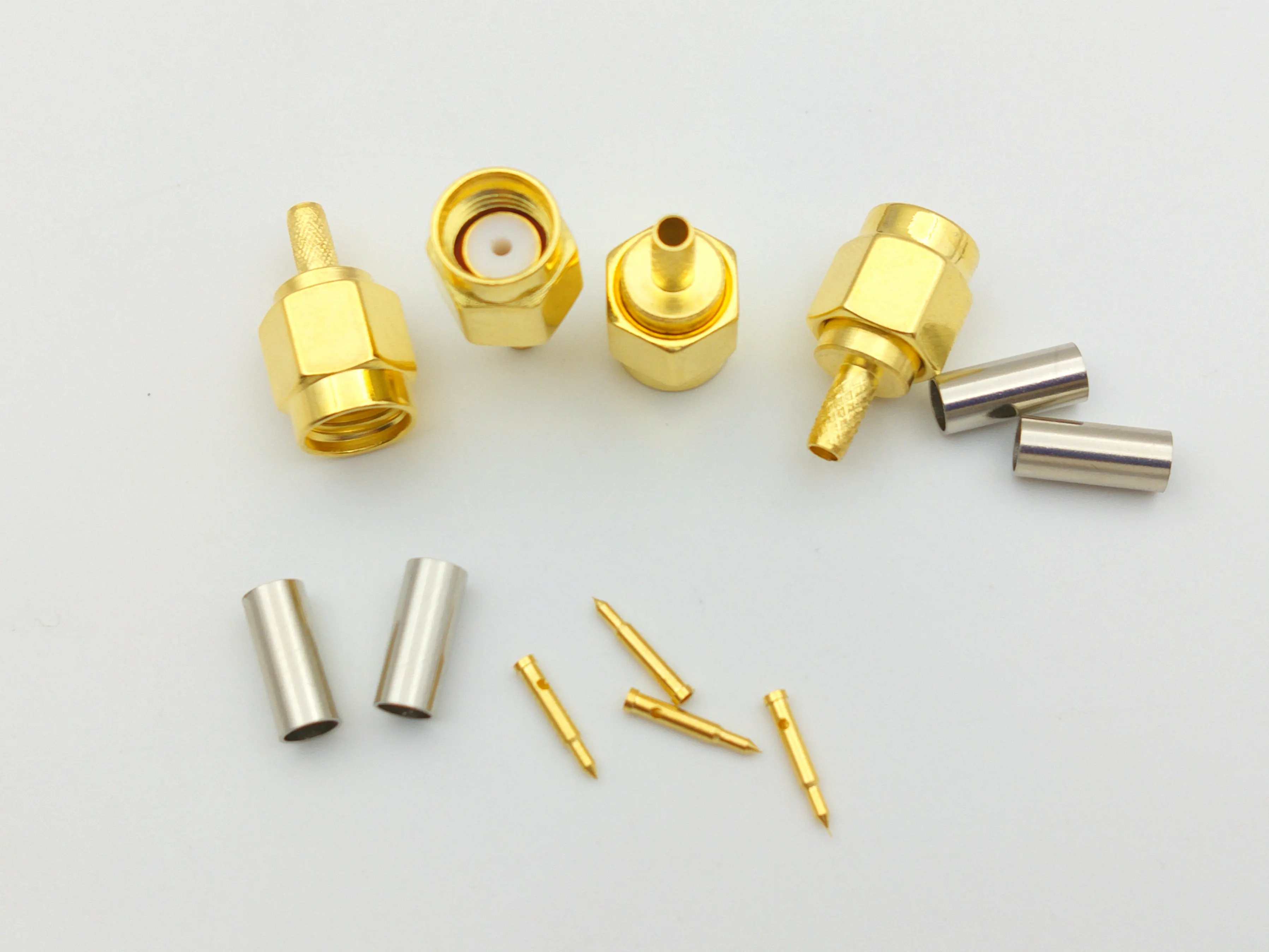 

1000pcs lot SMA Plug male RF Crimp for LMR100 RG316 RG174 cable adapter connectors
