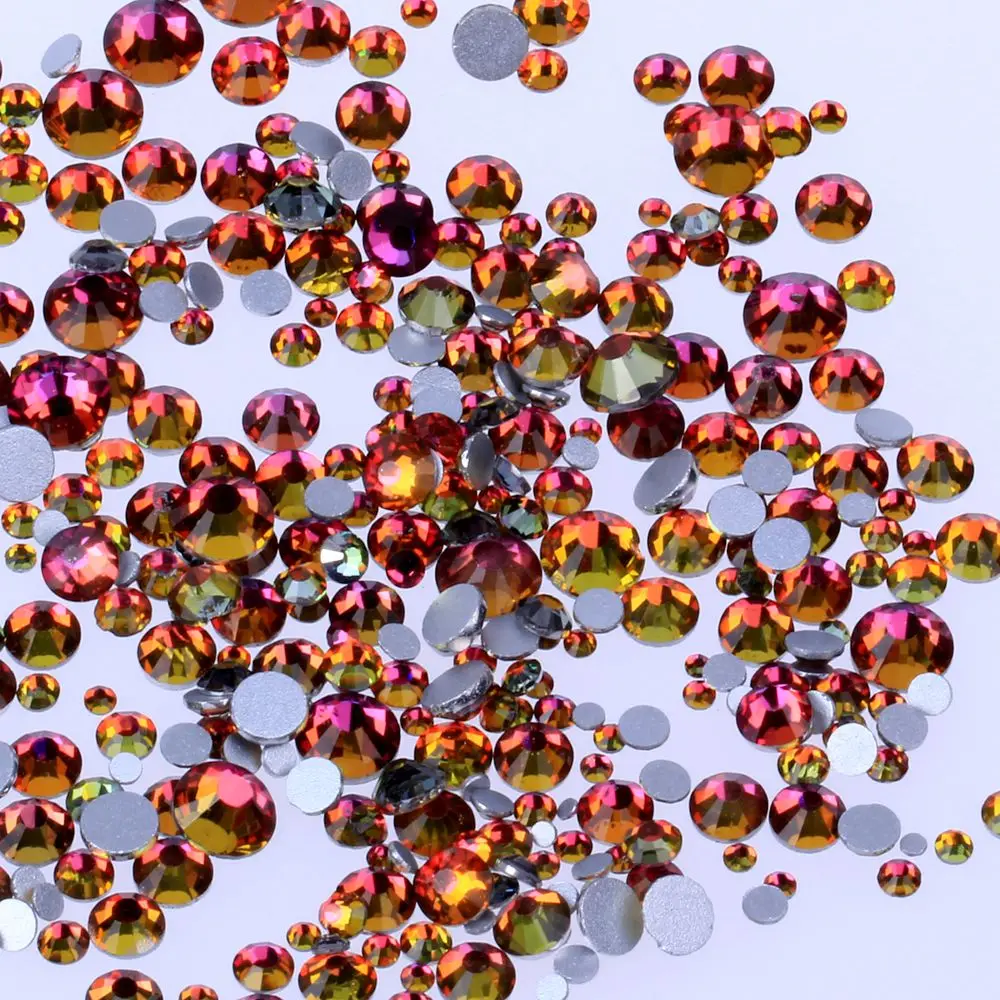 

New Red Rainbow Crystal Rhinestones For Nails Art Decoration SS3-SS30 Flatback Glue On Strass Stones DIY Crafts Garments