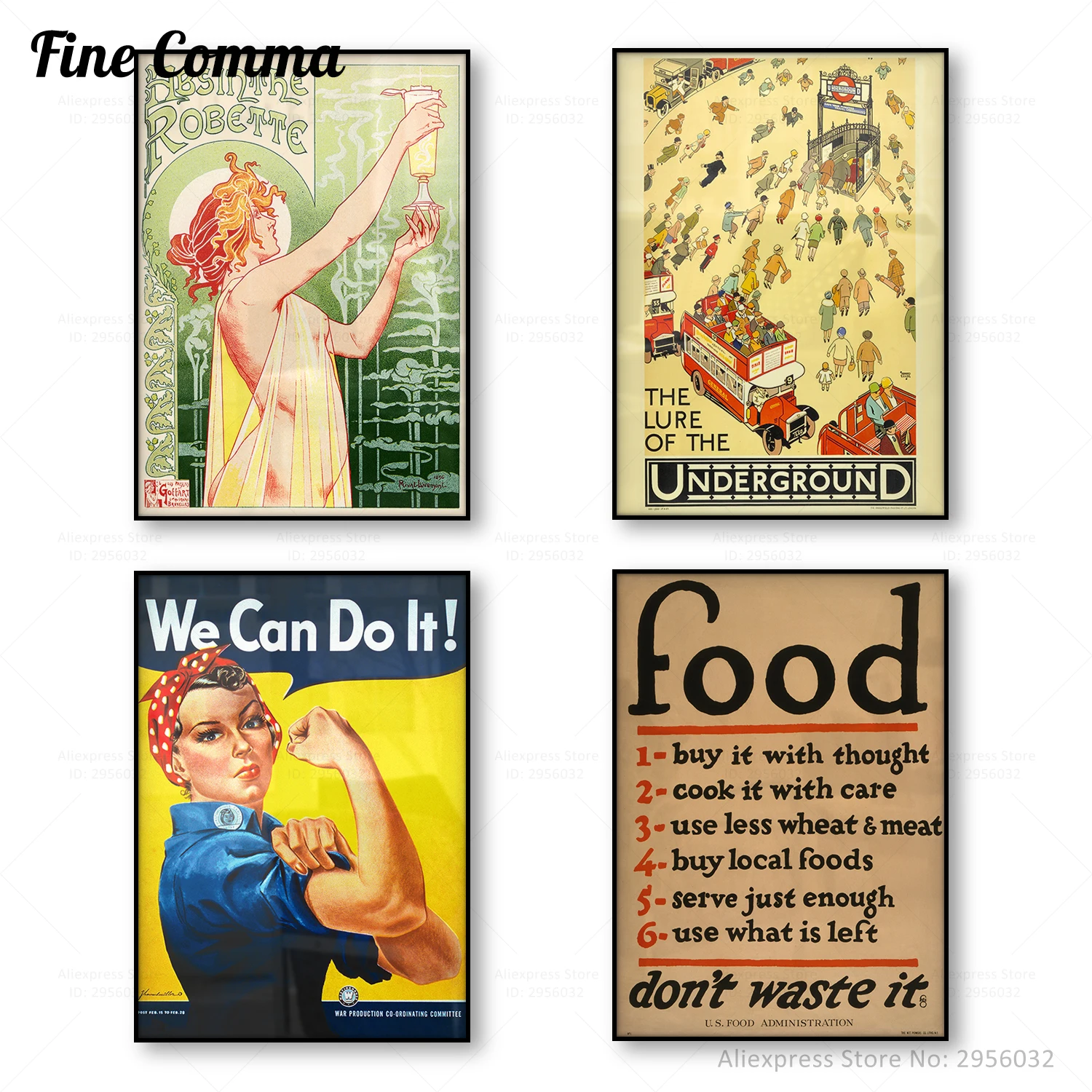 The Lure of the Underground London Travel Vintage PosterAbsinthe Robette алкоголь мы можем сделать это еду не
