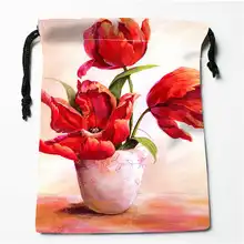 Пользовательские печати красный цветок(1) сумки для покупок на шнурках дорожный мешочек для хранения плавать Пешие прогулки игрушка сумка унисекс мульти Size18-12-05-53