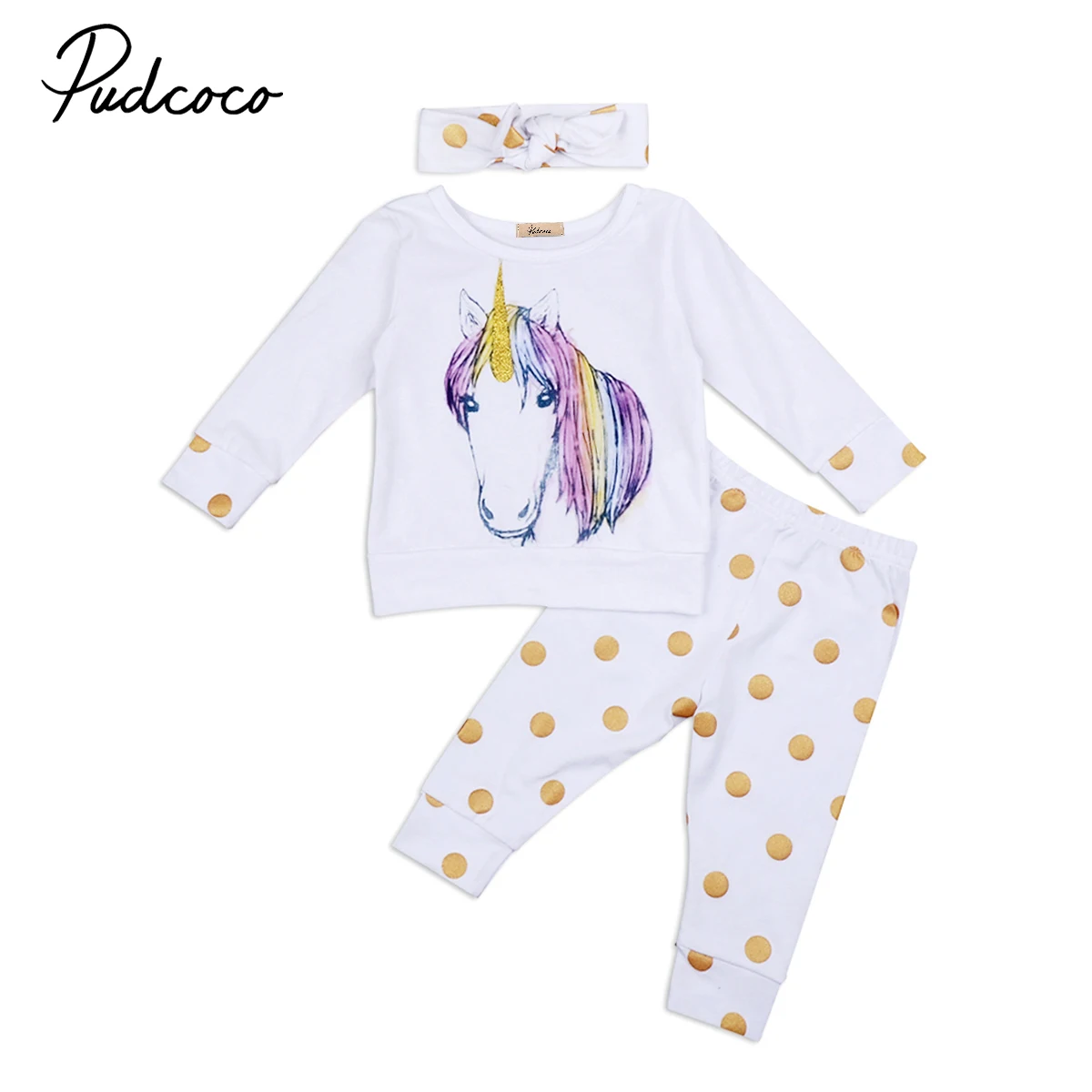Babies 3 PCS Unicorn Clothing Set Newborn Baby Boy Girl Kid Unicorns
