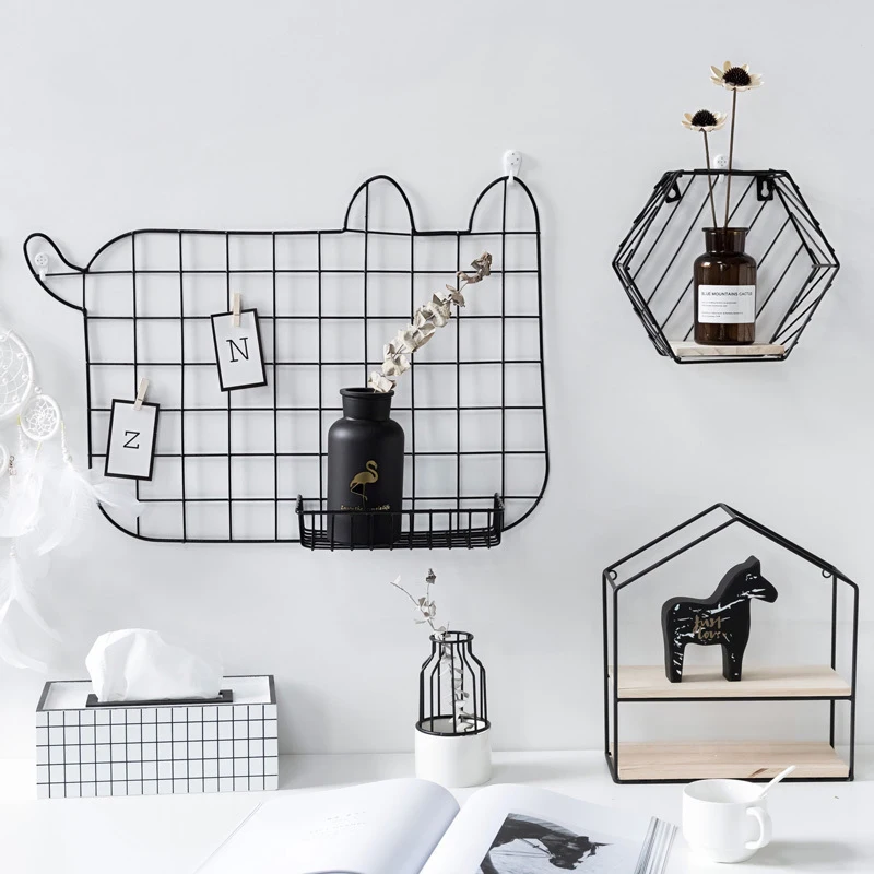 HBH Multifunction Cat shape Grid Panel,Wall Decor Photo Wall Wall Art Display Organizer, Size22 x 15.6, Home decoration  (1)