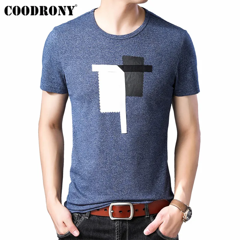 

COODRONY Summer Short Sleeve T Shirt Men Streetwear Fashion Design Tshirt O-Neck T-Shirt Men Soft Cotton Tee Shirt Homme S95143