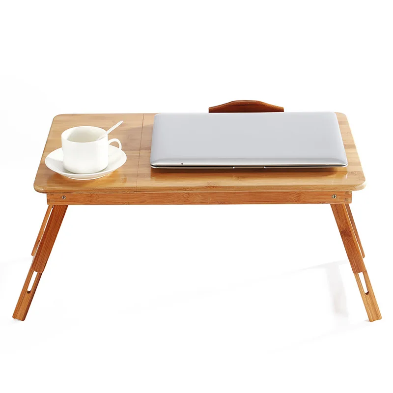 Table Foldable Portable Adjustable Bamboo Computer Stand Laptop Desk Notebook Desk For Bed Sofa Bed Tray Studying Tables