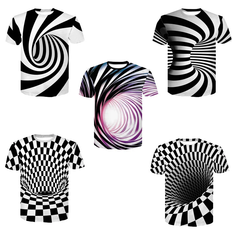 

European Best Sellers New Pattern Lovers 3d Number Printing T Pity Vortices Short Sleeve Jacket New Fashion T-shirts