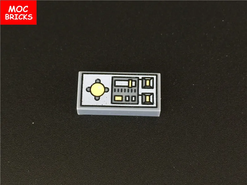 

20pcs/lot Decorated Tile 1 x 2 with Vehicle Control Panel Pattern fit with 3069bpc1 DIYbuilding block bricks kids toys gifts