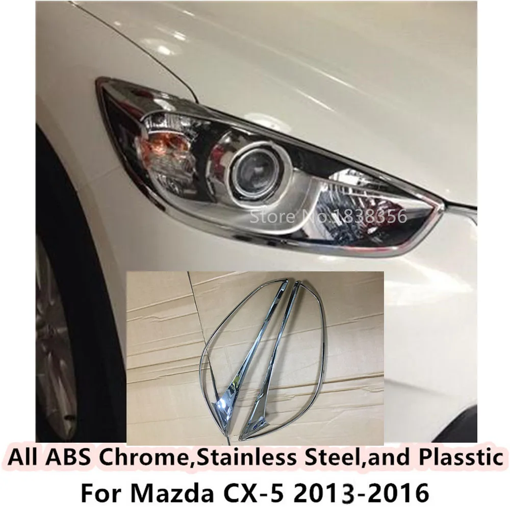 New Sport ABS Chrome Front Light Lamp Trim For Mazda CX-5 2013-2016