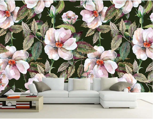 

Custom flowers wallpaper 3D, hand drawn and fresh flower painting for the living room bedroom wall waterproof wallpaper