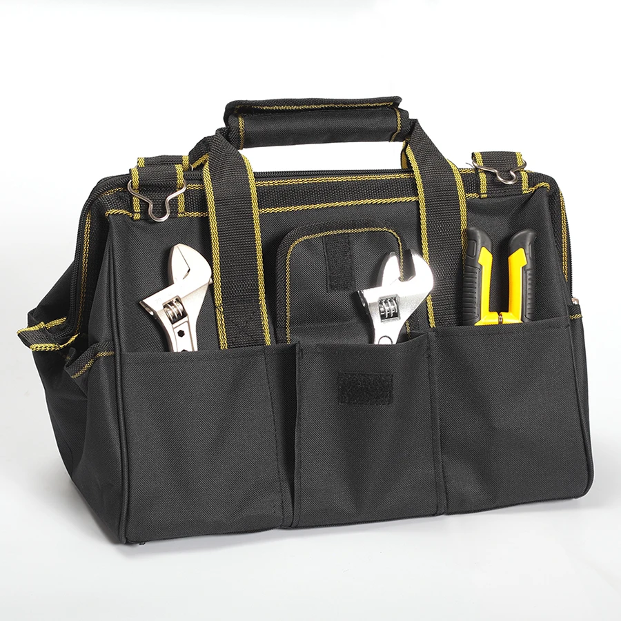 600D Foldable Tool Bags Close Top Wide Mouth Shoulder Bag Handbag Tool