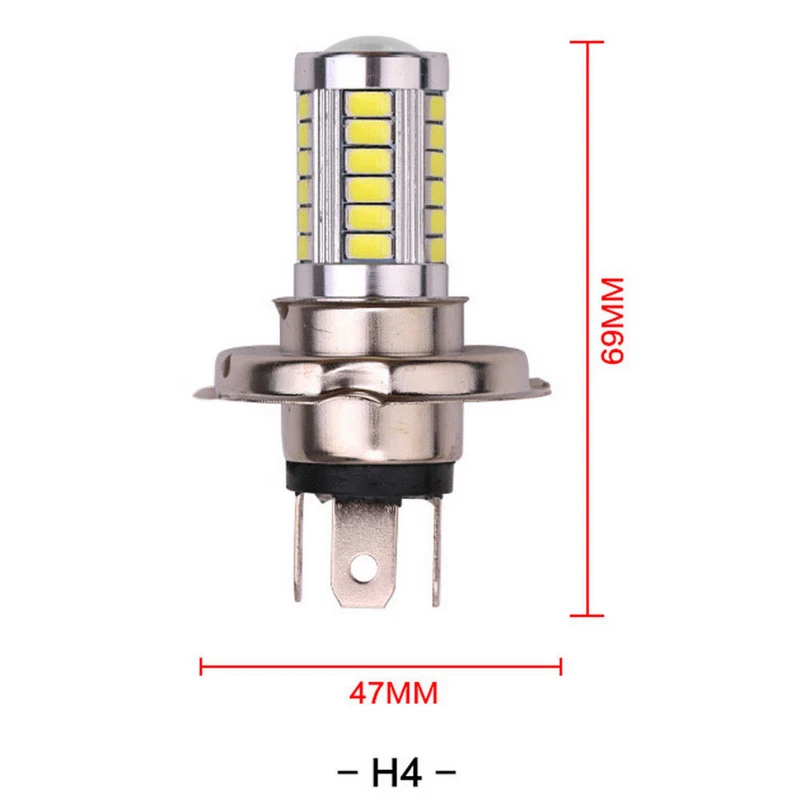 Mayitr 1 шт. H4 5630 33SMD светодиодный 12 В Высокая яркость автомобильный противотуманный светильник головной светильник лампа дальнего света Белый 30 Вт 800LM 6500K