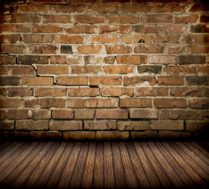 GoHeBe Grungy Red Brick Wall Backdrop Vintage Brown Wooden Floor Brick Photography Backdrops 5x7ft Children Kids Portrait Photo Background for Studio Props 