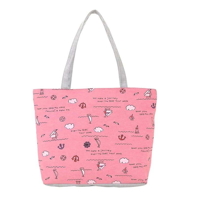 

Ocean Wind Canvas Handbag Preppy School Bag for Girls Women's Handbags Cute Bags LXX9