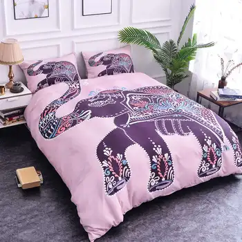 

ZEIMON 3D Home Textiles Elephant Printing Duvet Cover Set Bedding Set And Pillowcase 3pcs Polyester Bohemia Room Decoration