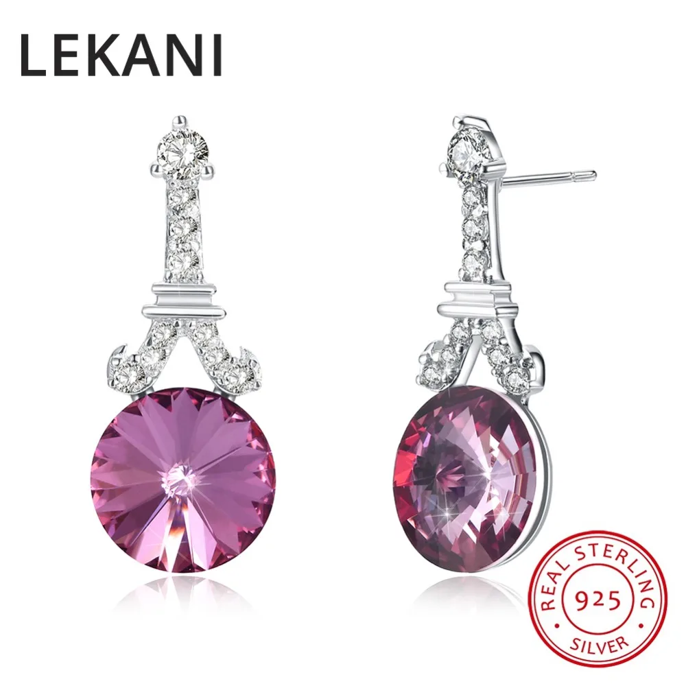 Женские серьги-гвоздики из серебра 925 пробы с кристаллами SWAROVSKI | Украшения и