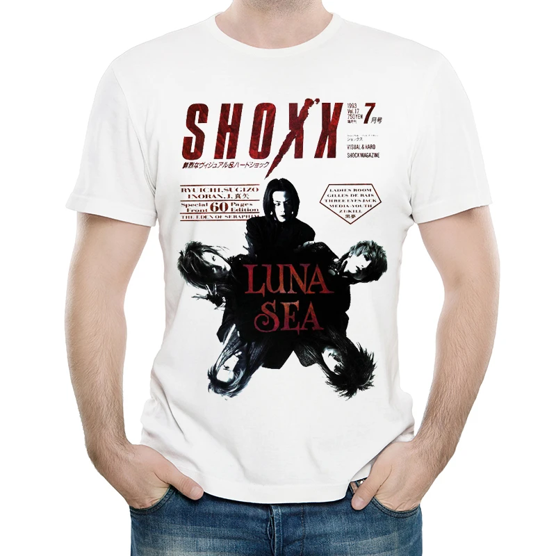 ルナ海tシャツ白色メンズファッションプリント半袖ルナ海ロゴtシャツトップスtシャツパンクスタイルカジュアル服衣服 T Shirts Aliexpress