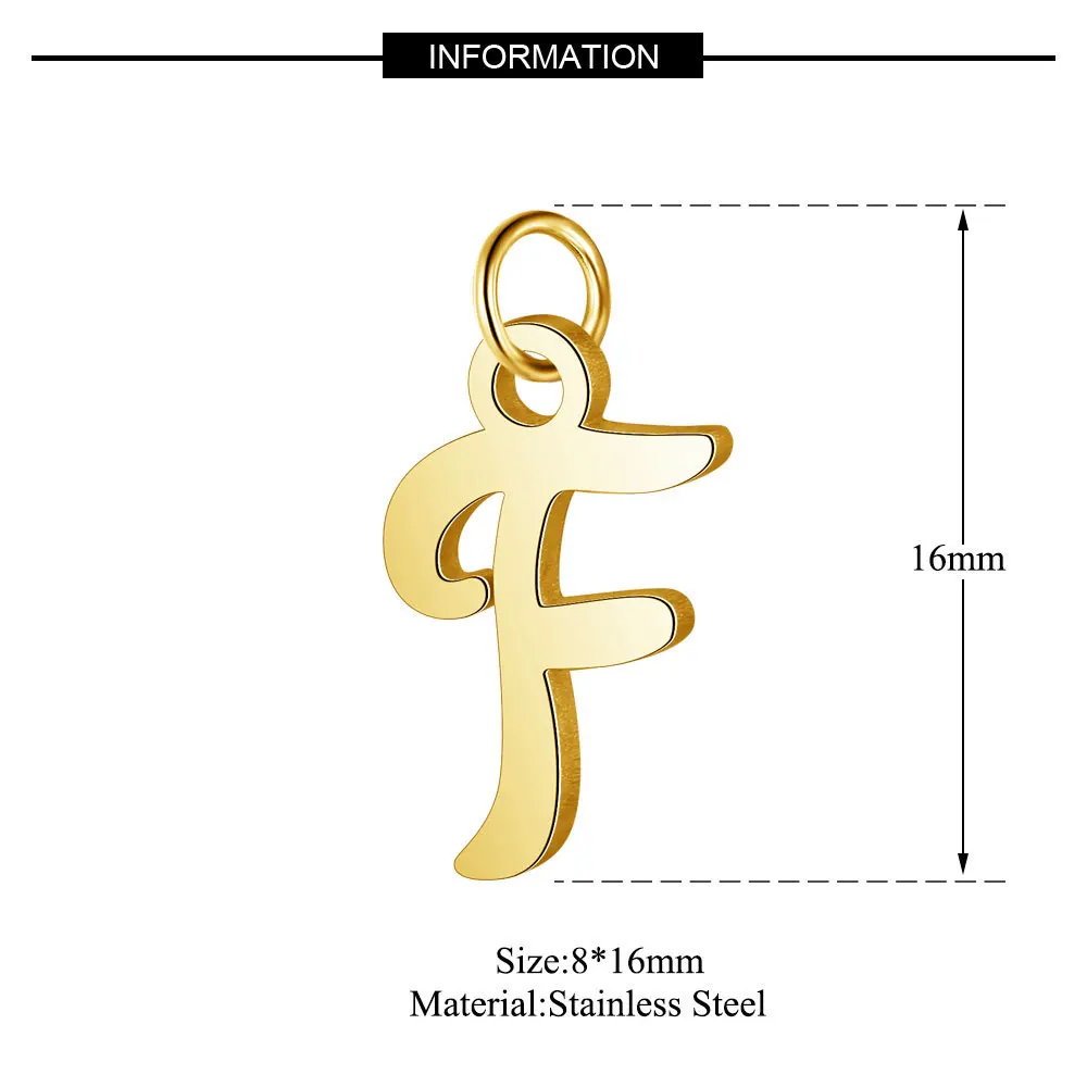 5 шт анти-коррозия Нержавеющая сталь ожерелье с надписью Золотой первоначальный Цепочки и ожерелья Маленькая подвеска ручной работы аксессуары для изготовления украшений своими руками - Окраска металла: F