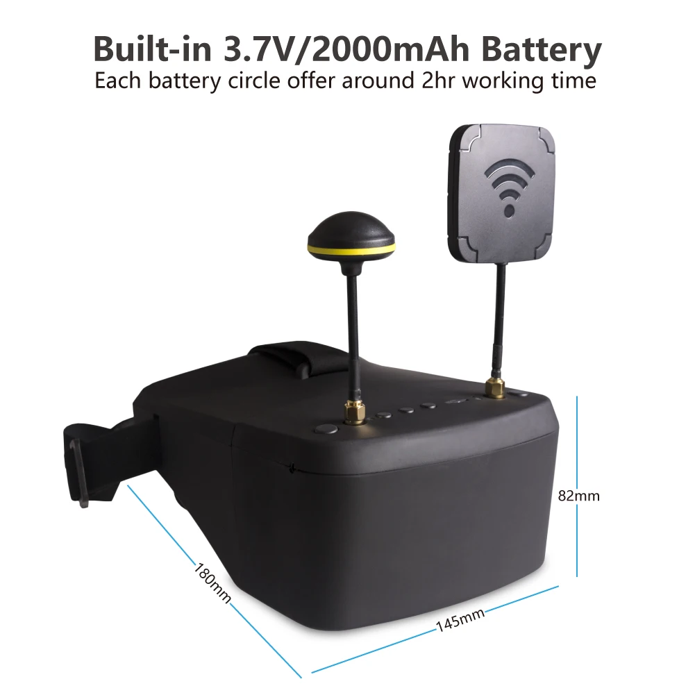 В наличии EV800D 5 8G 40CH дюймов 800*480 видео гарнитура HD DVR разнообразие FPV очки с