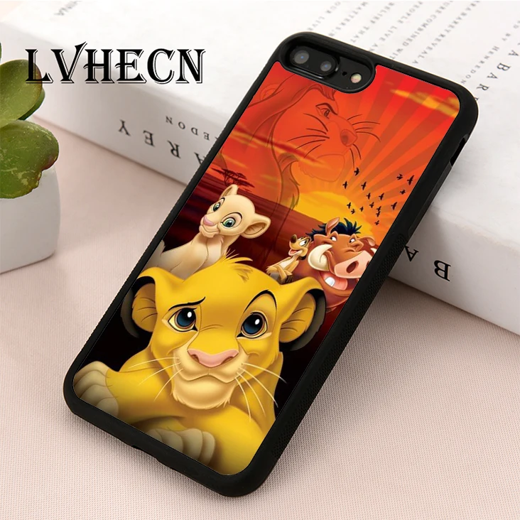 

LvheCn TPU Skin phone case cover for iPhone 5 5s SE 6 6s 7 8 plus X XR Xs Max Hakuna Matata Lion King