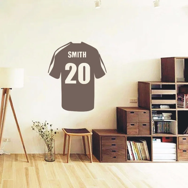 Us 6 89 Customization Football T Shirt Art Wall Stickers Home Decor Kids Boys Bedroom Wall Mural Custom Name And Number Wall Decals X207 In Wall