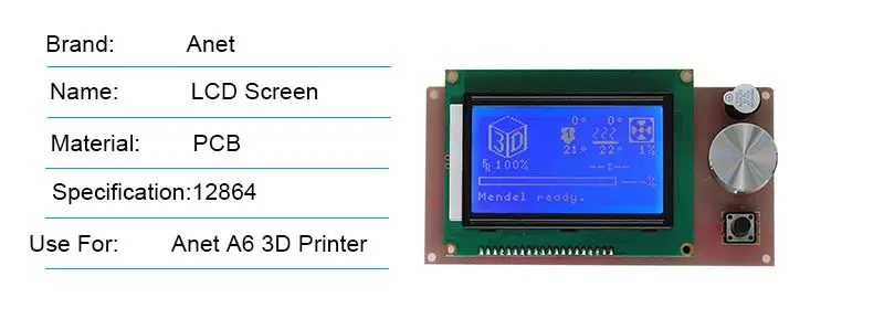 Anet материнская плата+ 12864 lcd умный дисплей обновление для A6 E10 E12 E16 A8 Plus 3d принтеры RAMPS 1,4 Reprap Prusa I3 DIY 3D принтер