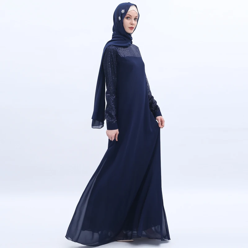 Vestidos Sequin Abaya Дубай длинное мусульманское хиджаб платье для женщин кафтан Elbise Eid турецкие платья халат Musulmane Longue