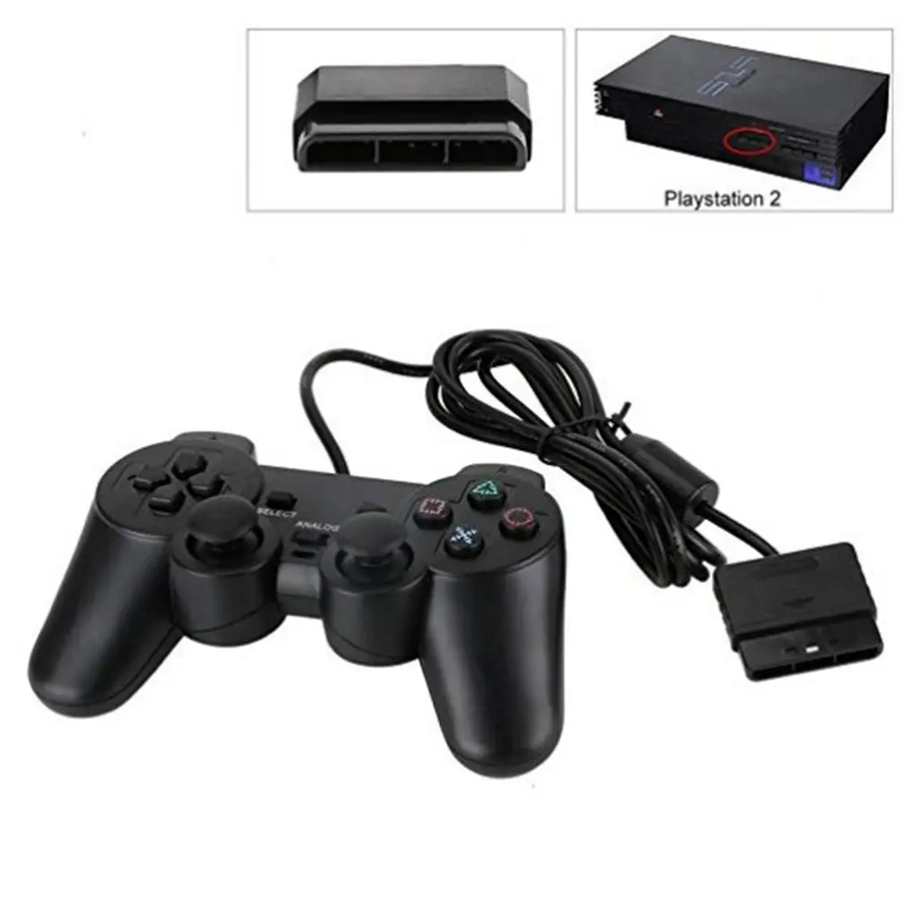 Wired Controller Gamepads For Sony PS2 Playstation2 Dual Shock Console Video Game Joystick Gamepads Long Cable Joypad