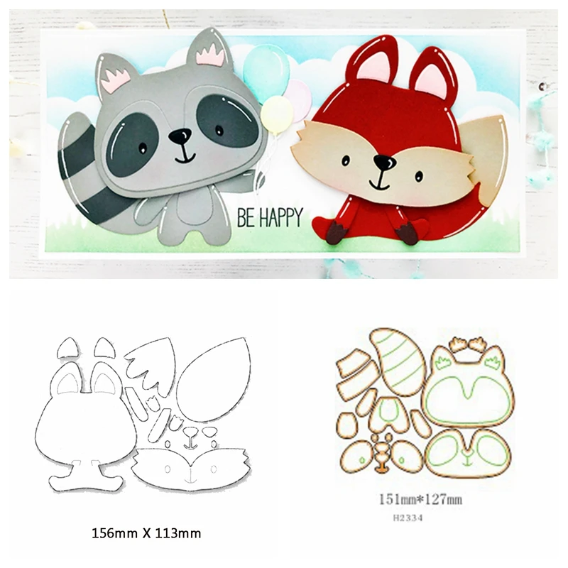 

Ahri Fox Squirrel Metal Cutting Dies Stencils For DIY Scrapbooking Paper Decorative Embossing Handcraft Die Cuts Template