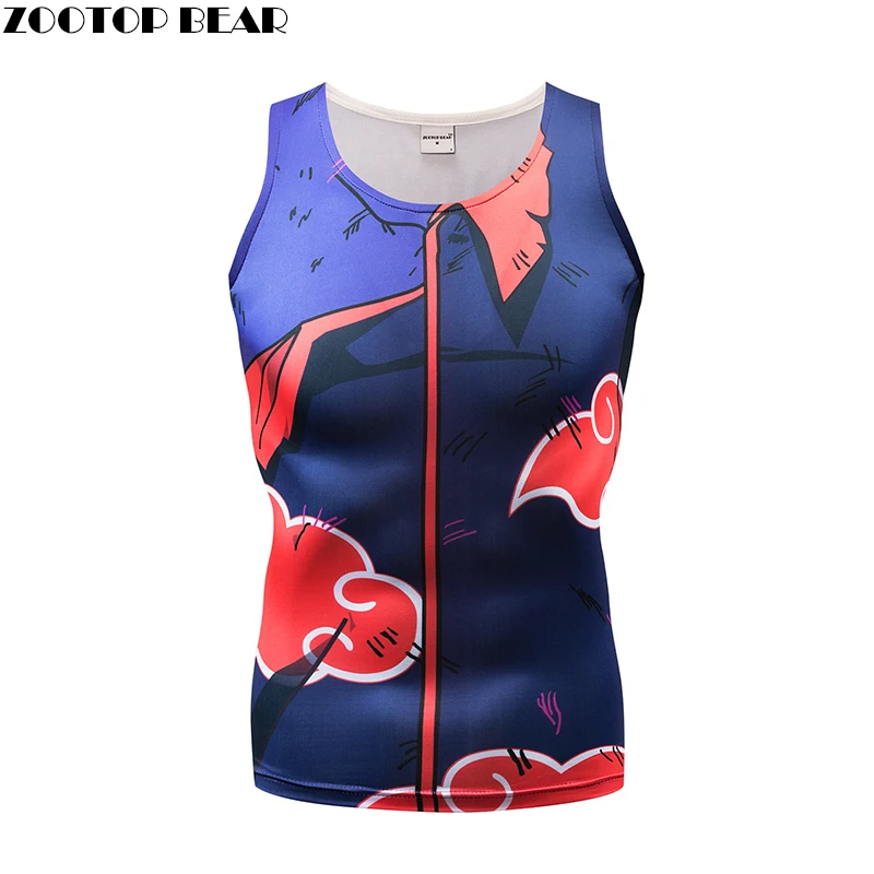 

Naruto Tank Tops Men Vest Male singlet Anime Top&Tee Fitness Chinese Style Tight Bodybuilding ZOOTOP BEAR