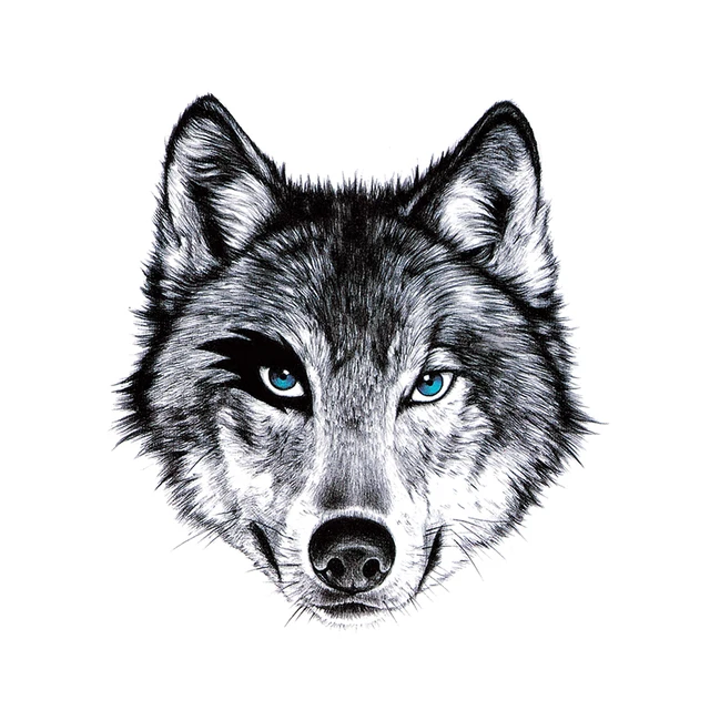 waterproof temporary tattoo stickers sexy wild horror wolf animals design body art man woman make up