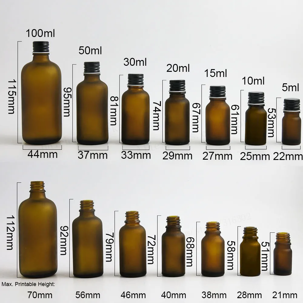 200x100 мл 50 мл 30 мл 20 мл 15 мл 10 мл 5 мл стеклянная бутылка для эфирного масла с серебристой черной алюминиевой крышкой