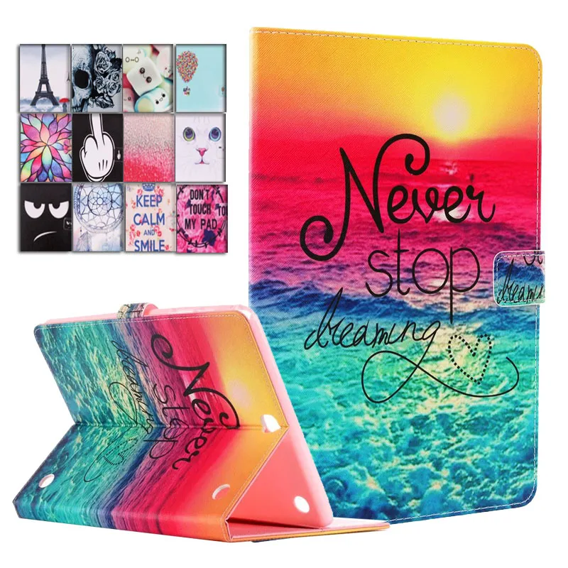 

Fashion Flower PU Leather Case Flip Stand Protective Cover for Samsung Galaxy Tab A 9.7 T550 T555 Tablet Beauty Painted Case