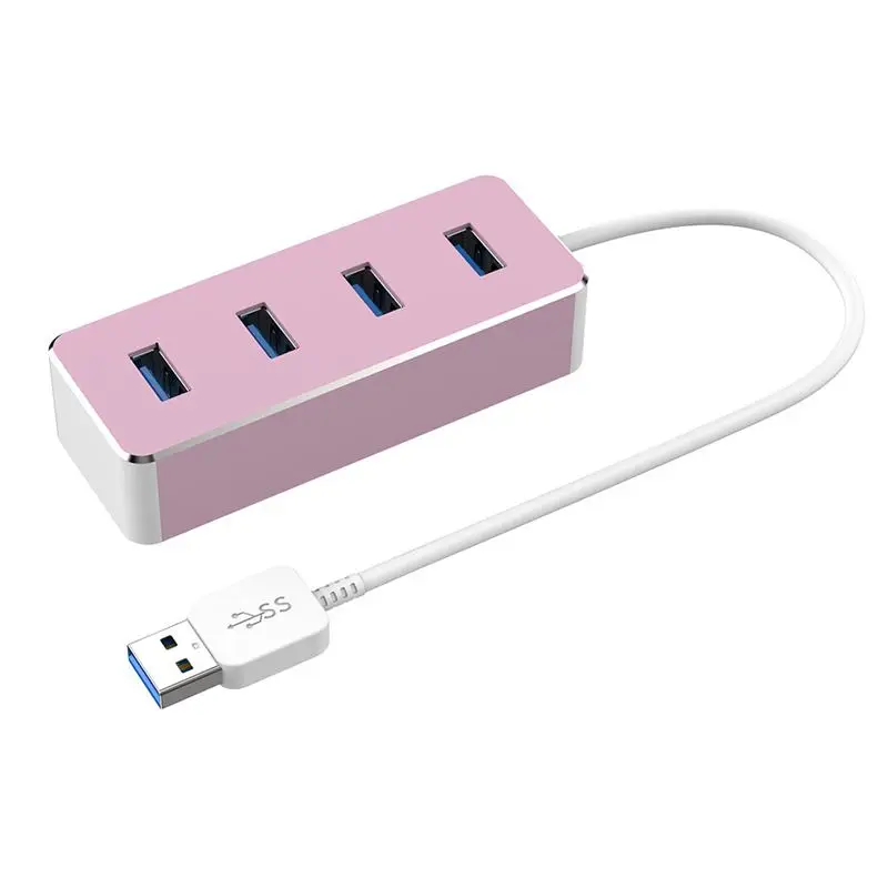 4-Port USB Hub Splitter High Speed Transmission GNS-S01 New Four Aluminum Alloy 3.0 USB Hub - Цвет: Rose Gold
