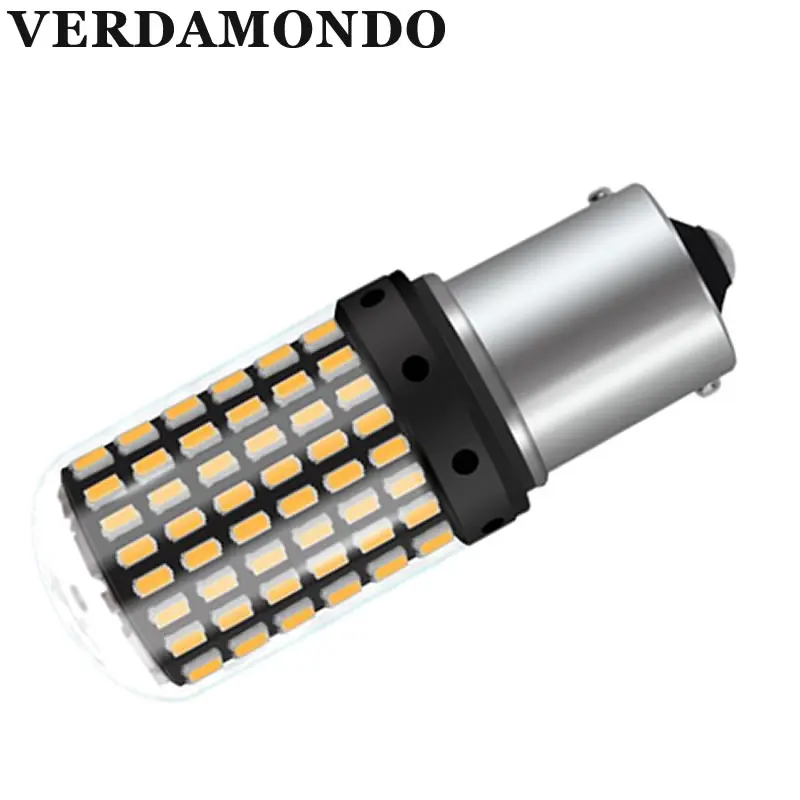 Светодиодный ные Автомобильные фары 1156 7440 Неполярные Canbus BA15S T20 144 3014 SMD супер
