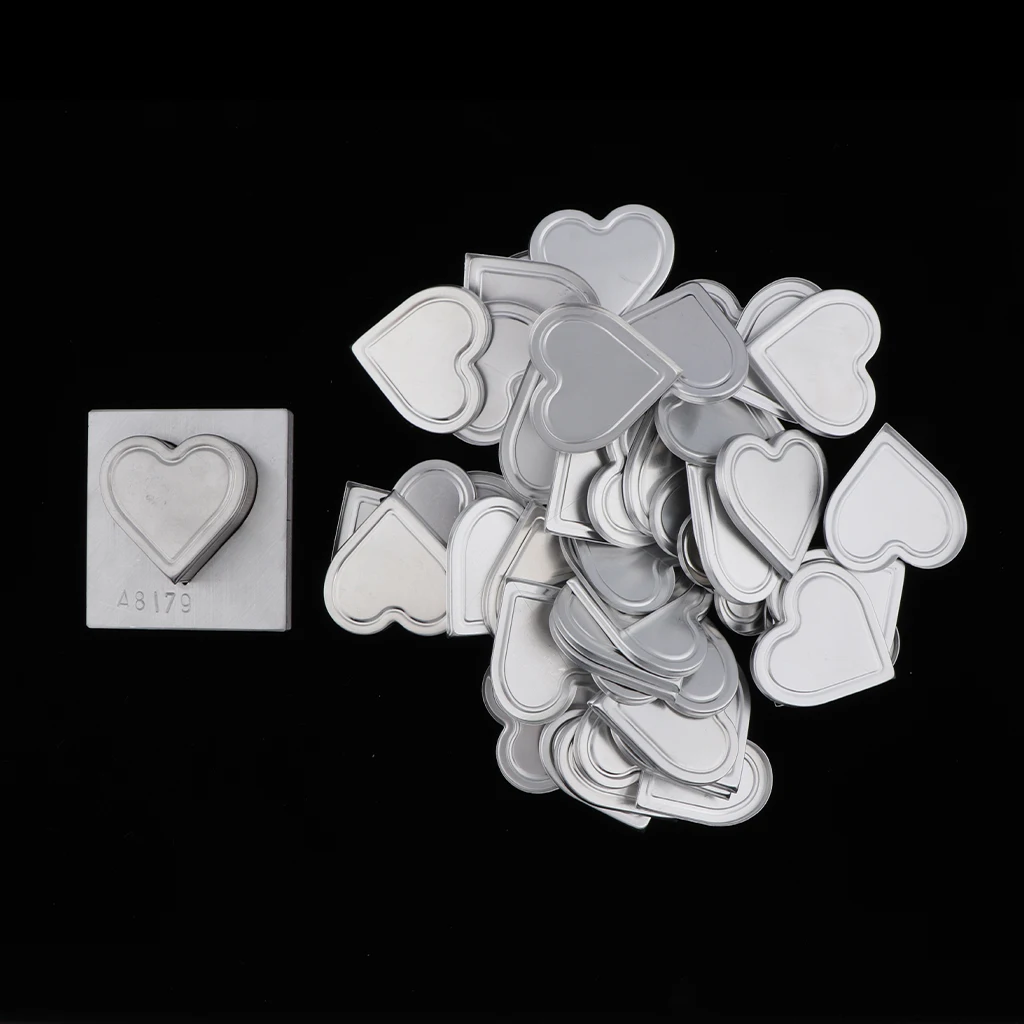 

Cosmetic Pressing Tool w/ Pack 50 Aluminum Empty Eyeshadow Blush Lipstick Pans For DIY Makeup Palette Case