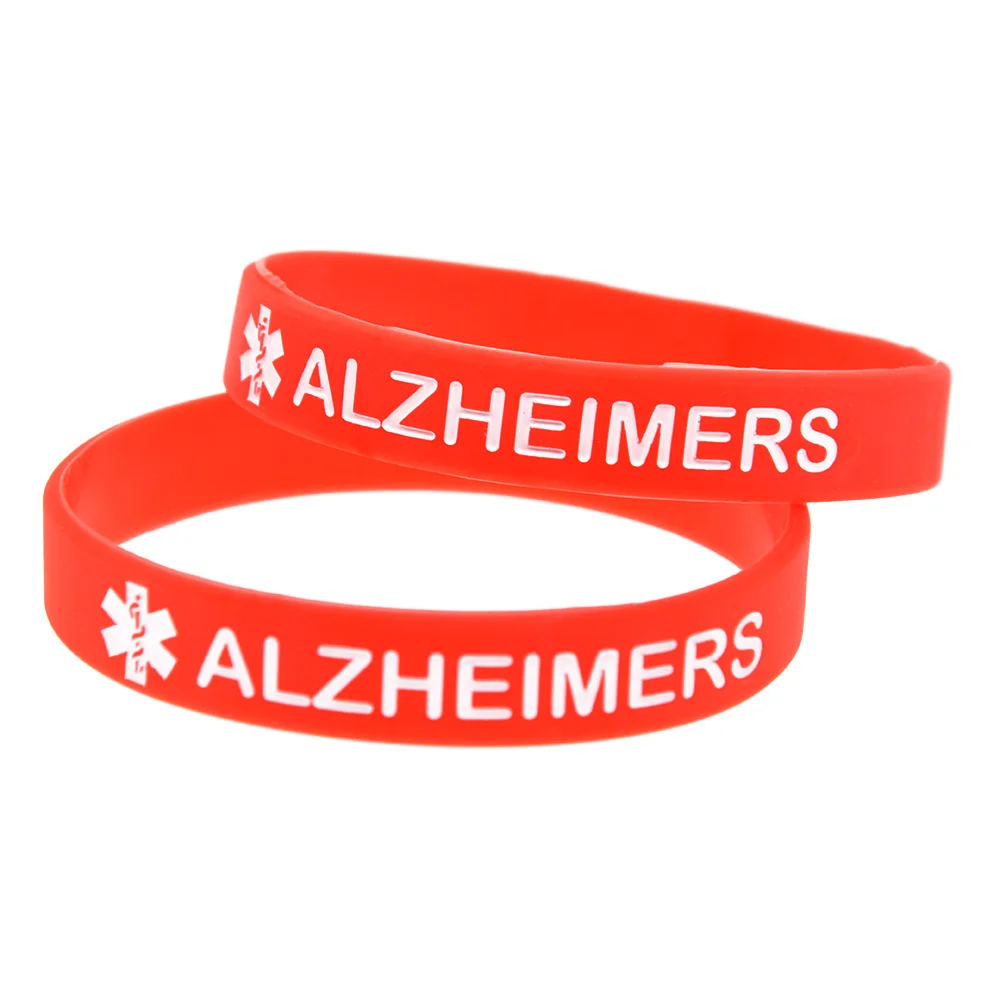 

1PC Debossed Alert Alzheimers Silicone Bracelet with Medical Symbol for Outdoor