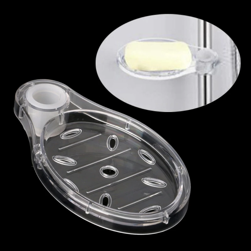 

22mm plastic shower rod soap holder soap tray shower slider transparent white