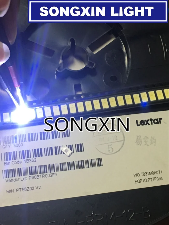 300 шт. Lextar светодиодный подсветка 0,5 Вт 5630 3 в холодный белый ЖК-подсветка для ТВ приложения PT56Z03 V2
