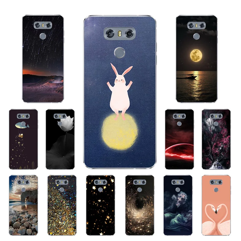 Fashion Golden Printing Cover for LG G6 5.7&quot Colorful Drawing Silicone TPU Soft Cases G 6 LGG6 Phone |