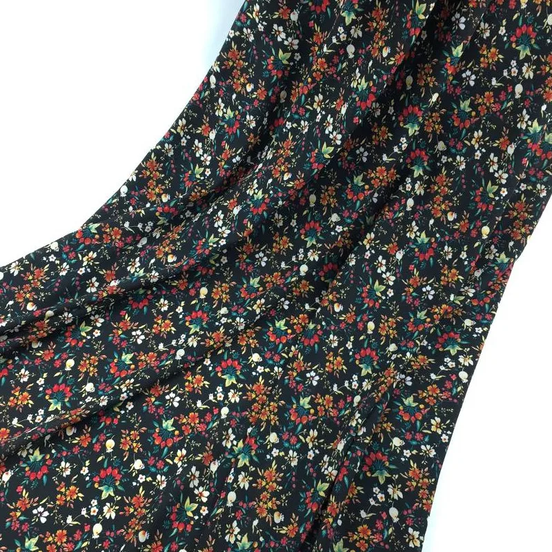 

2019 chiffon fabric printing chiffon fabric ramie fabric chiffon shirt antique dress spring/summer clothing fashion GH01