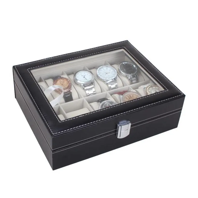 Practical 2018 NEW Leather 10 Slots Wrist Watch Display Box Storage