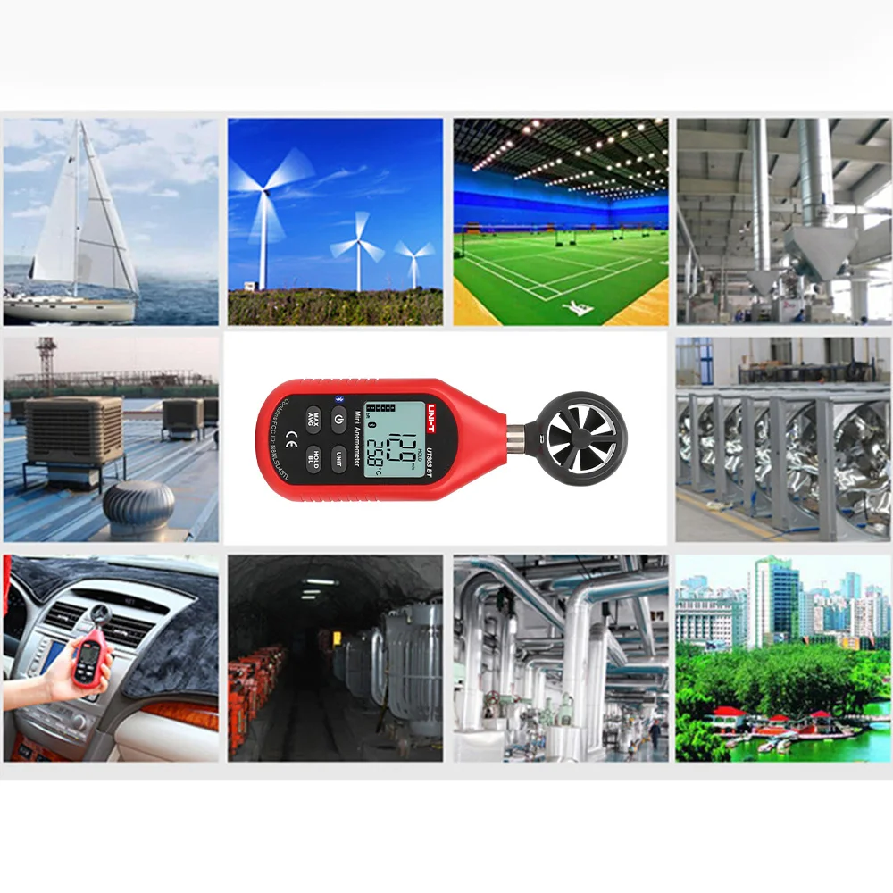 UNI-T UT363BT Wind Speed Meter Digital Bluetooth Pocket Size Anemometer Measurement Thermometer Mini Wind Meters Upgraded UT363