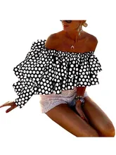 2019 summer new style fashion women Wave point flounce tank tops off shoulder tee shirt crop top cropped blouse 2019 summer new style fashion women Wave point flounce tank tops off shoulder tee shirt crop top cropped blouse