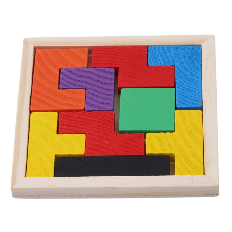 Деревянный тетрис игра Развивающие головоломки игрушки деревянный Танграм головоломка для детей дошкольного возраста детская игрушка
