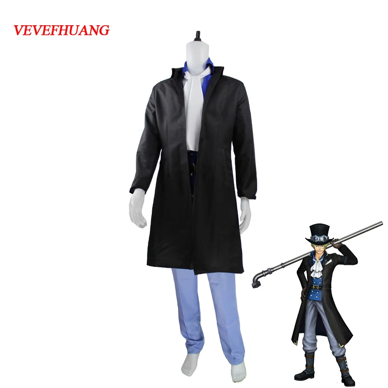 

VEVEFHUANG One Piece Sabo Cosplay Costume black with hat All Size Custom Made