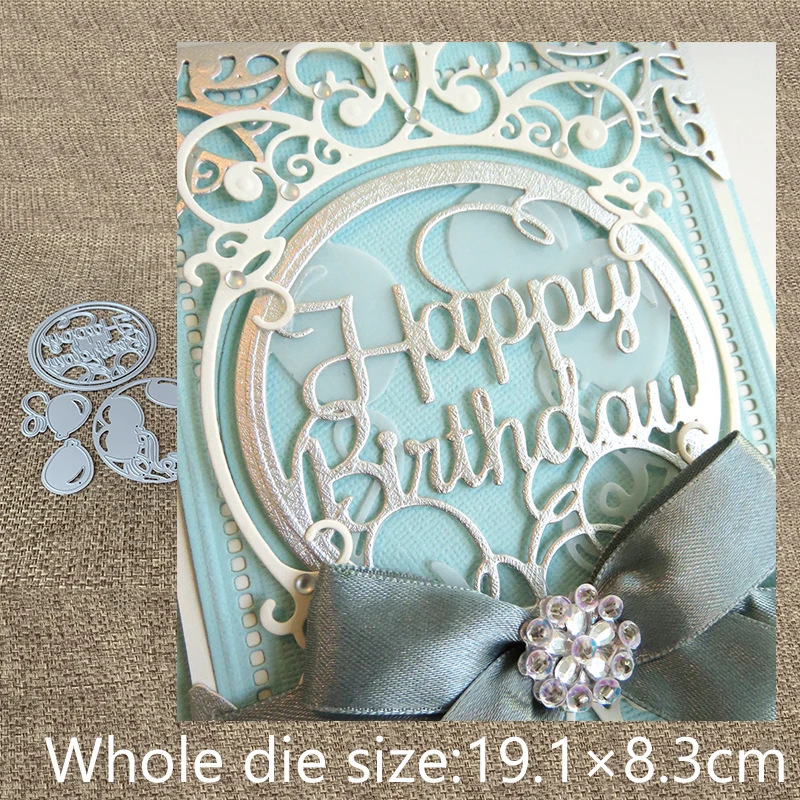 

XLDesign Craft Metal Cutting Die die cuts happy birthday balloon circle scrapbook Album Paper Card Craft Embossing die cuts