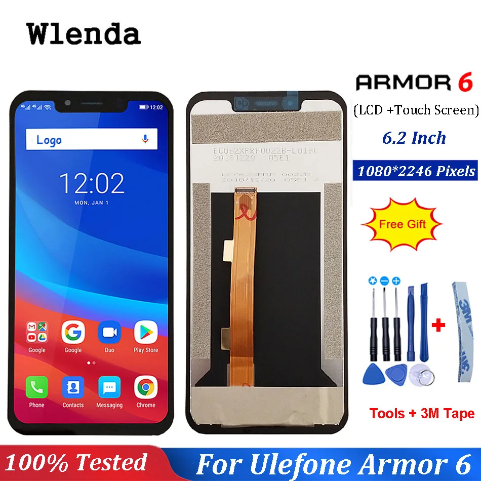 Для Ulefone Armor 6 ЖК-дисплей+ инструмент для ремонта сенсорного экрана в сборе Часть 6,2 дюймов аксессуары для телефонов Ulefone Armor 6