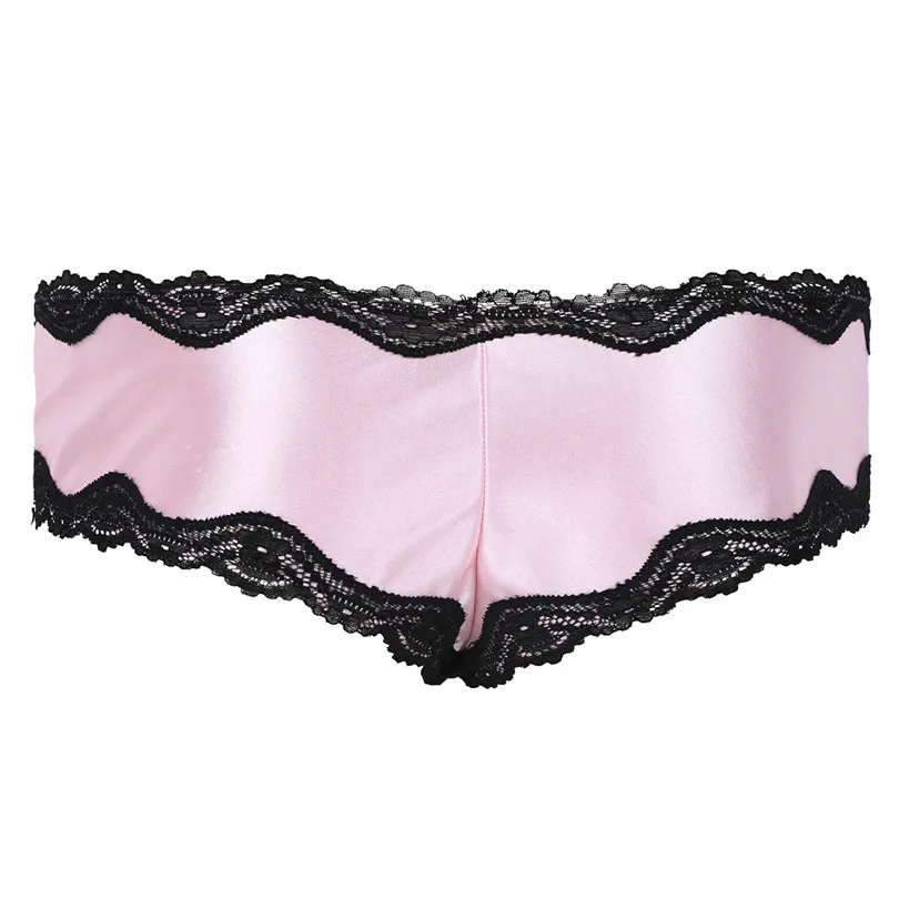 iEFiEL Hot Sexy Mens Lingerie Lacework Underwear Sissy Thong Enhance Bulge Pouch Bikini Briefs Pants Men's Underwear Man Panties