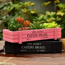 Nueva maceta de jardín negra y rosa, cajas de madera decorativas Vintage para suculentas, mesa rectangular, maceta, dispositivo de jardinería