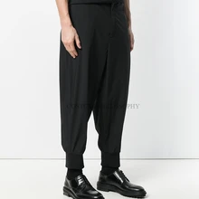 27-44 новая мужская одежда GD стилист волос Мода нить свободные шаровары повседневные брюки плюс размер певица костюмы