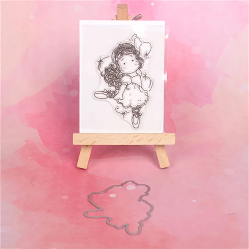 

Dancing girl Metal Cutting Dies or Transparent Clear Stamp for DIY Scrapbooking/photo album Decorative Card making